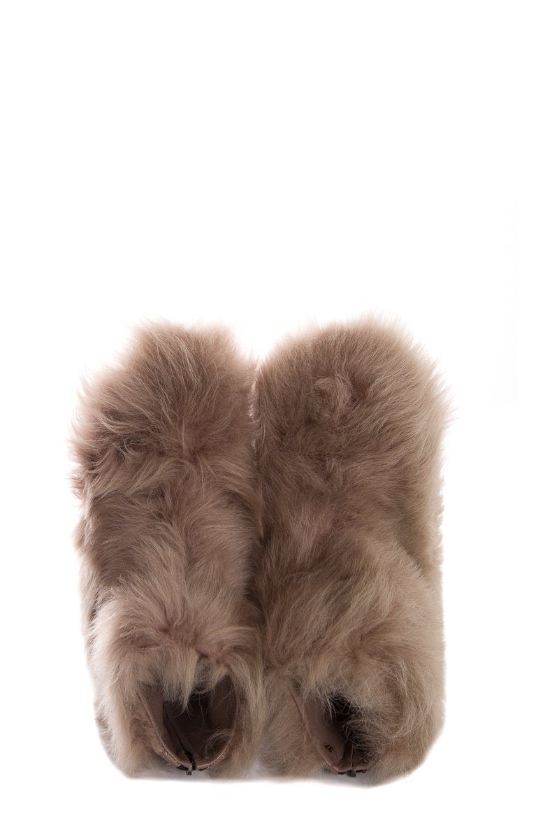 Peter Non Taupe Furry Wedge Sneakers SZ 37