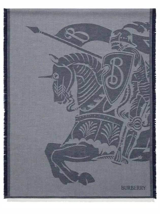 Burberry Equestrian Knight Knit Scarf Grey