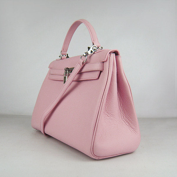 Hermes Kelly 32cm Togo Leather Handbag 6108 Pink Silver
