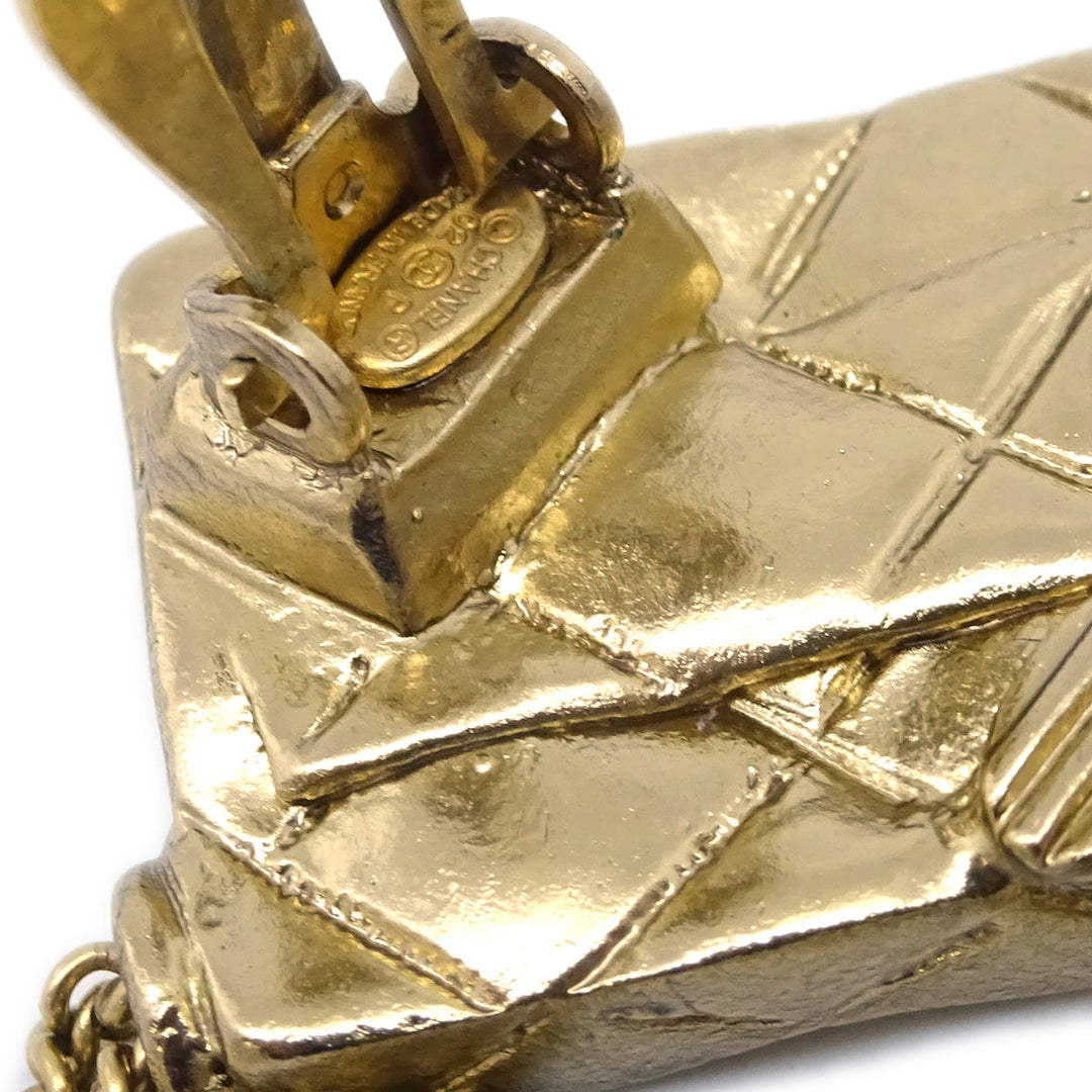 Top Quality Chanel Gold Bag Dangle Earrings Clip-On 02P
