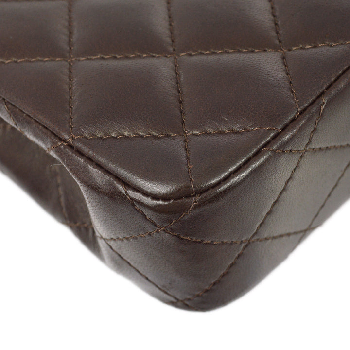 Top Quality Chanel Brown Lambskin East West Shoulder Bag
