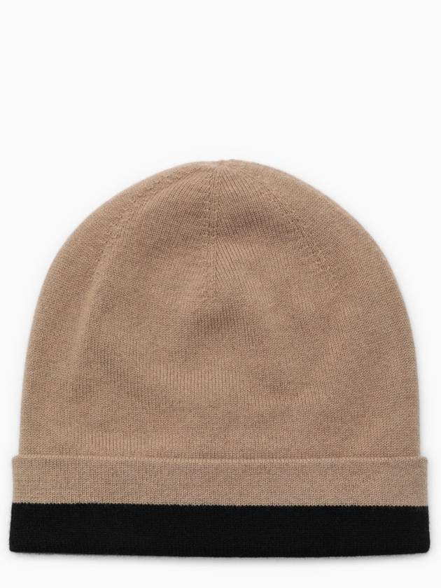Burberry Cashmere Intarsia Logo Beanie Brown