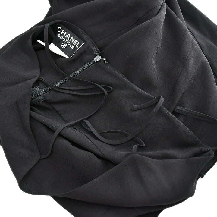 Top Quality Chanel Sleeveless Dress Black 97P #36