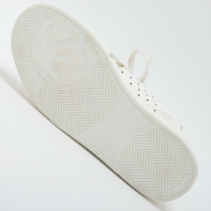Top Quality Chanel Coco Leather Trainers 38  White G38808