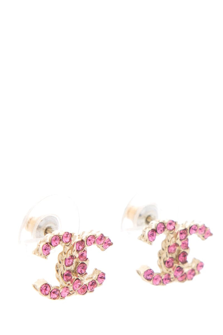 Top Quality Chanel Pink "CC" Studded earrings