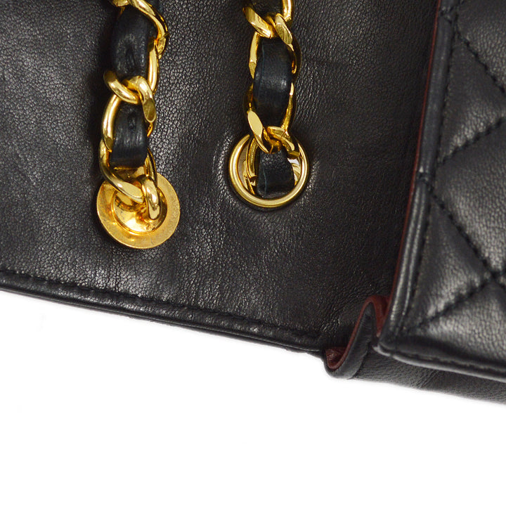 Top Quality Chanel Black Lambskin Straight Flap Chain Shoulder Bag