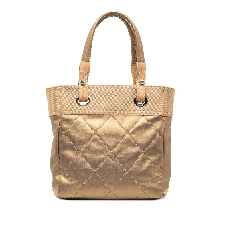 Top Quality Chanel COCOMARK PARIBIARITZ PM TOOT BAG A34208 G Beige Canvas Leather  CHANEL