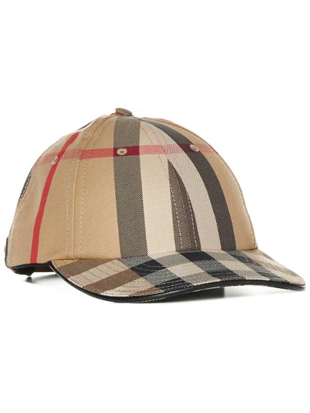 Burberry Detail Check Cotton Logo Ball Cap Beige