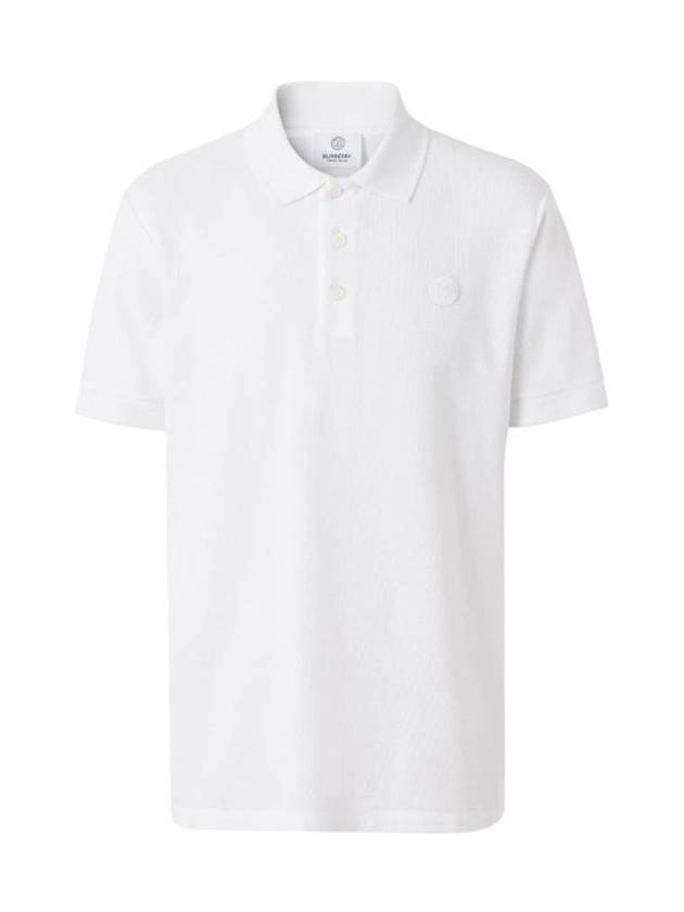 Burberry Monogram Embroidery Polo Shirt White