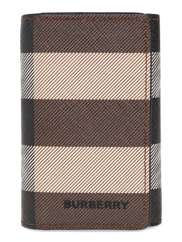 Burberry Check Leather Key Holder Brown