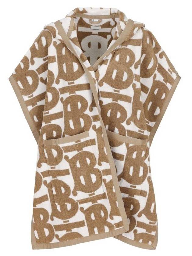 Burberry Wool Over TB Logo Pattern Cape Beige
