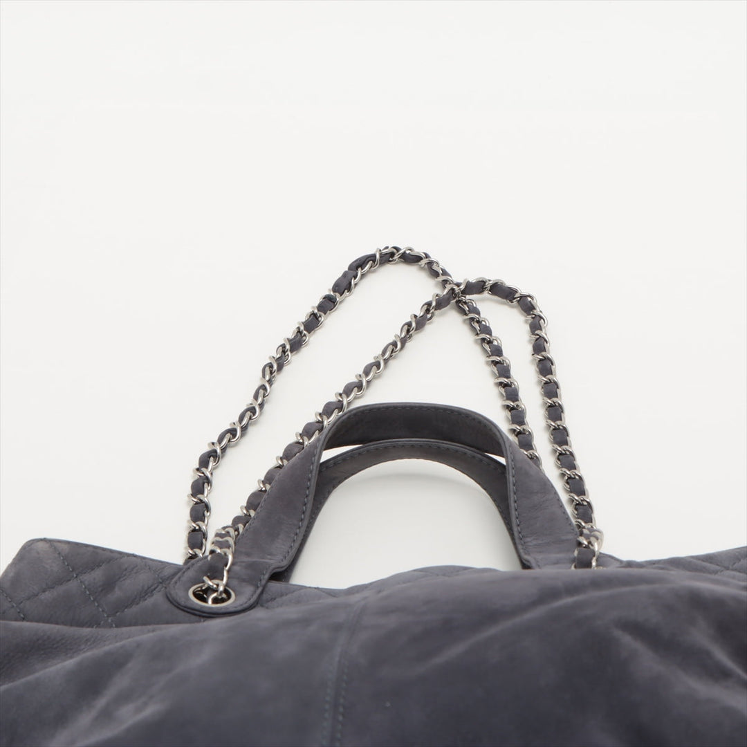 Top Quality Chanel Coco Suede 2WAY Handbag Pearl Silver  17th