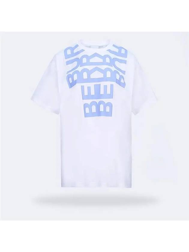 Burberry WoMen's Logo Print Cotton Oversized Short Sleeve T-Shirt White