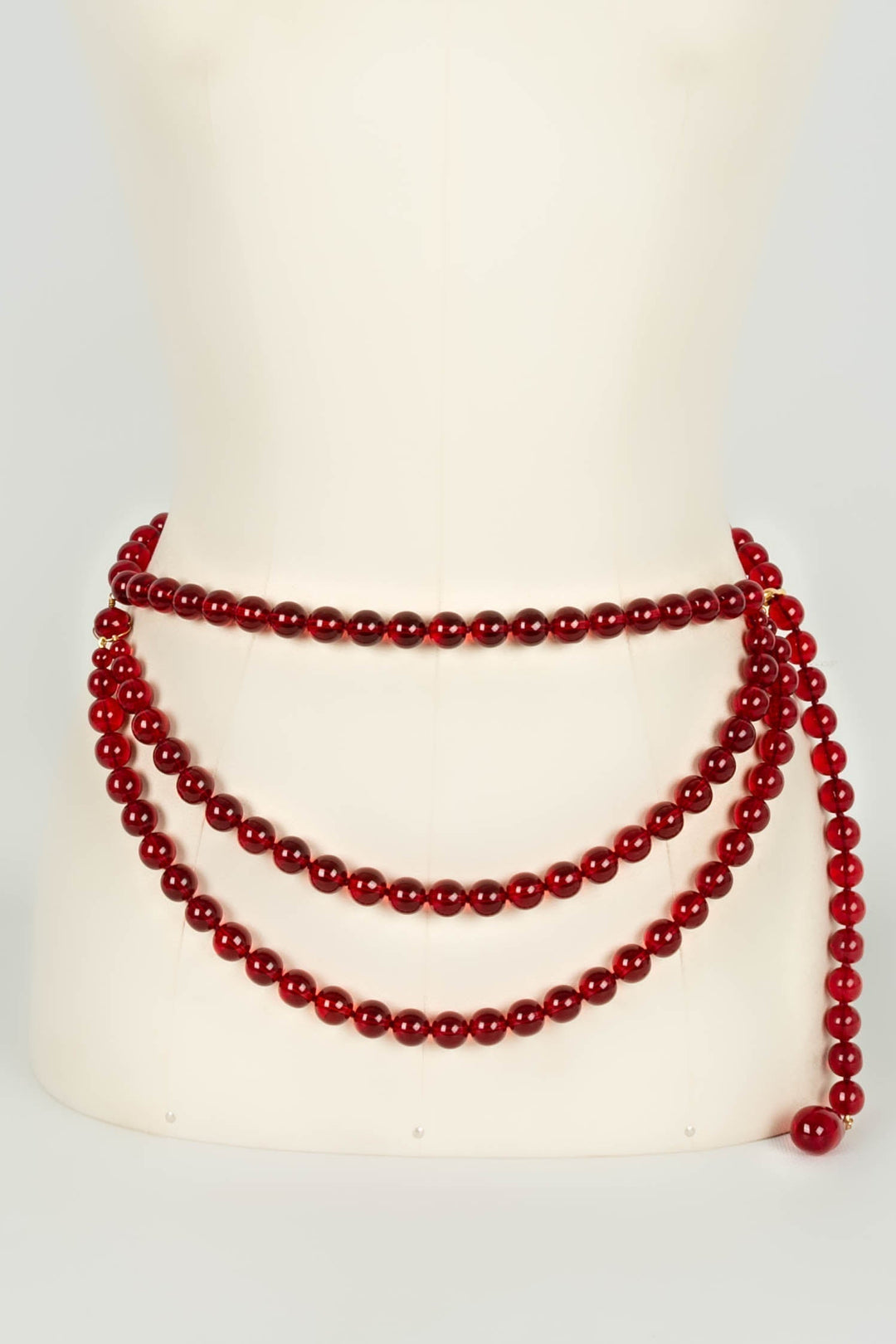 Ceinture de perles rouges Top Quality Chanel 1992