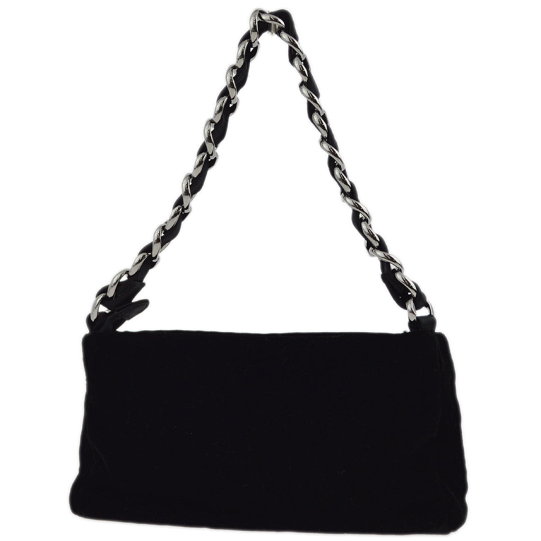 Top Quality Chanel Black Satin Chain Handbag