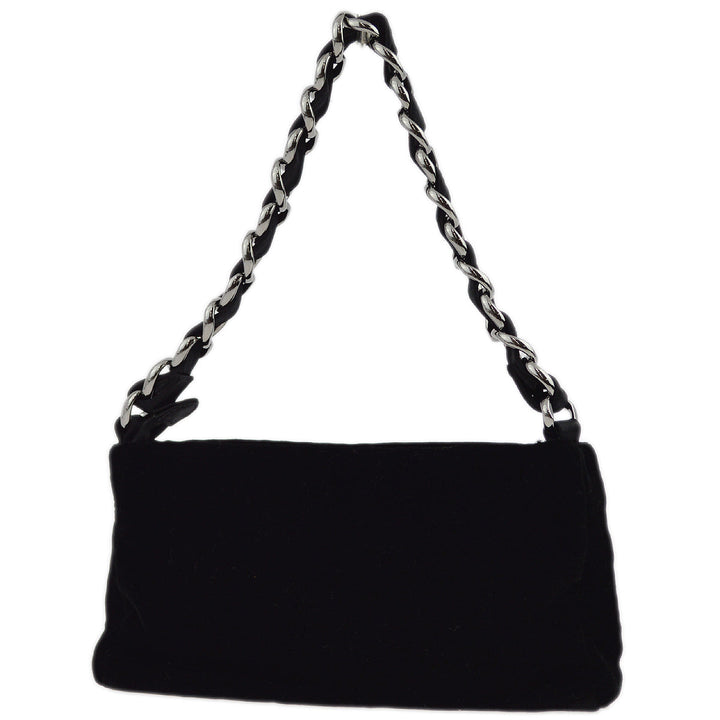 Top Quality Chanel Black Satin Chain Handbag