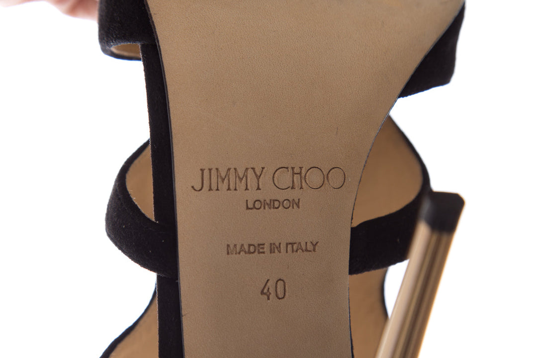 Jimmy Choo Gold and Black Heels SZ 40