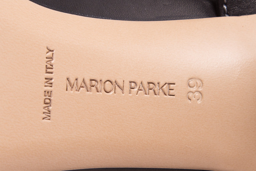 Marion Parke Black Leather Sandals SZ 39