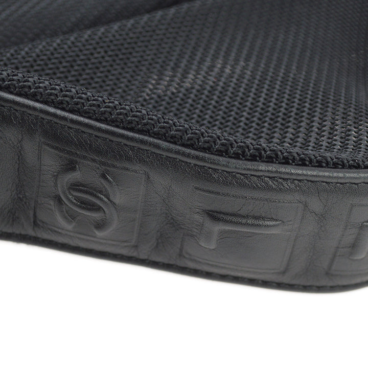Top Quality Chanel Black Canvas Fringe Mesh Shoulder Bag