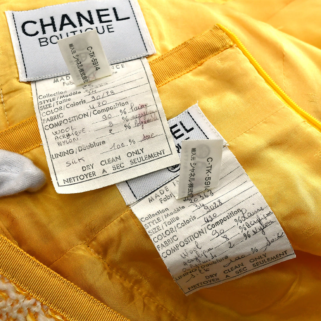 Top Quality Chanel Setup Suit Collarless Jacket Skirt Yellow 25 #34