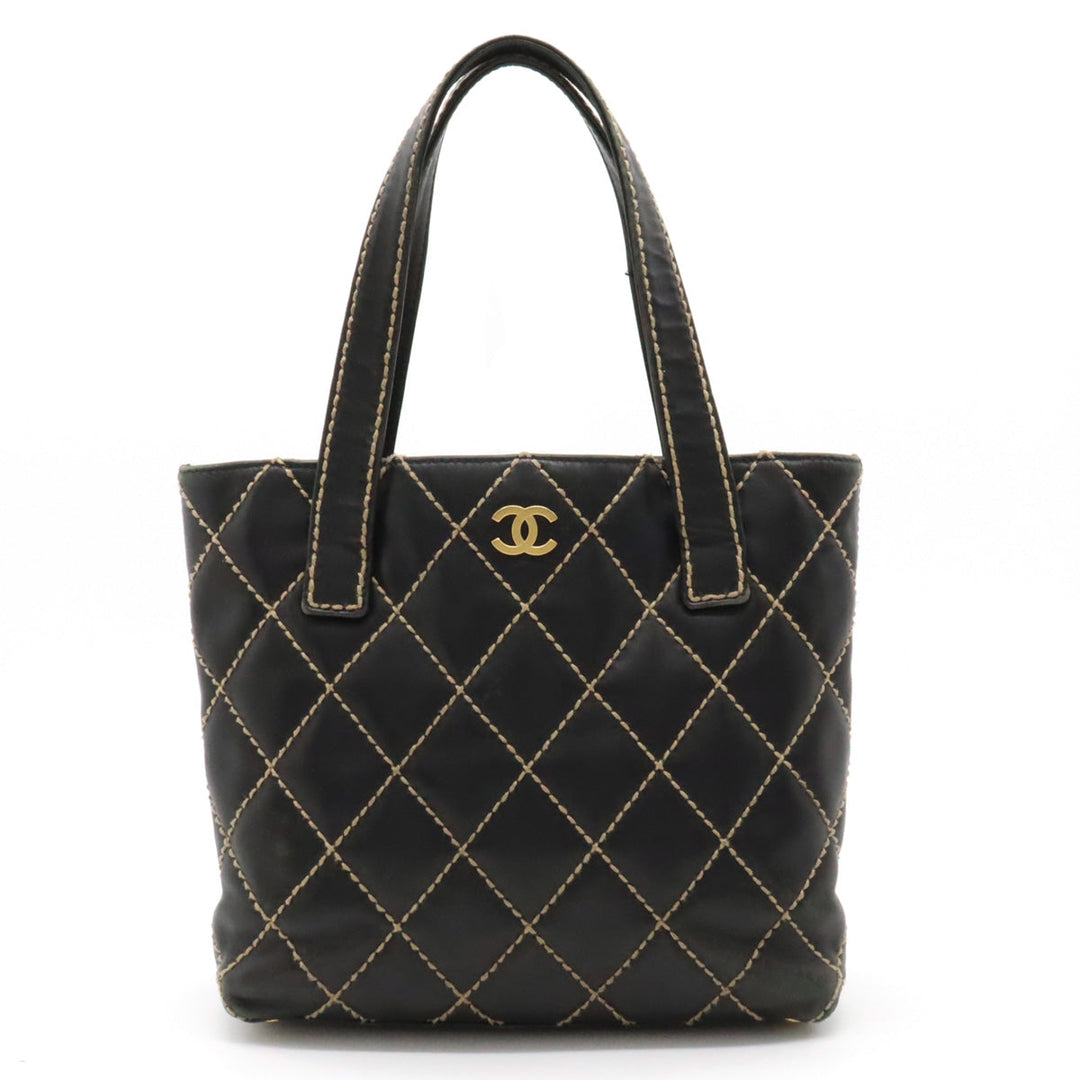 Top Quality Chanel Top Quality Chanel WILDSTETCH COCOMARK TORETH BAG HANDBAG LEADER BLACK BLACK GOLD A18126