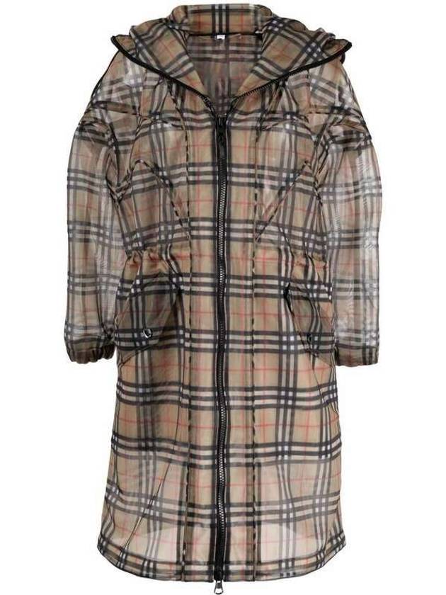 Burberry WoMen's Vintage Check Mesh Raincoat Archive Beige
