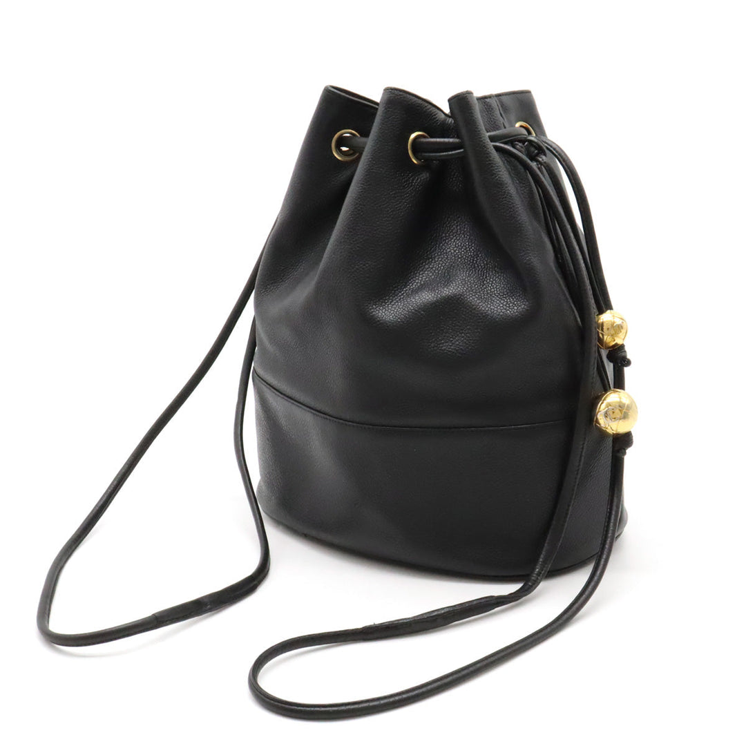 Top Quality Chanel Black Lambskin Bucket Shoulder Bag