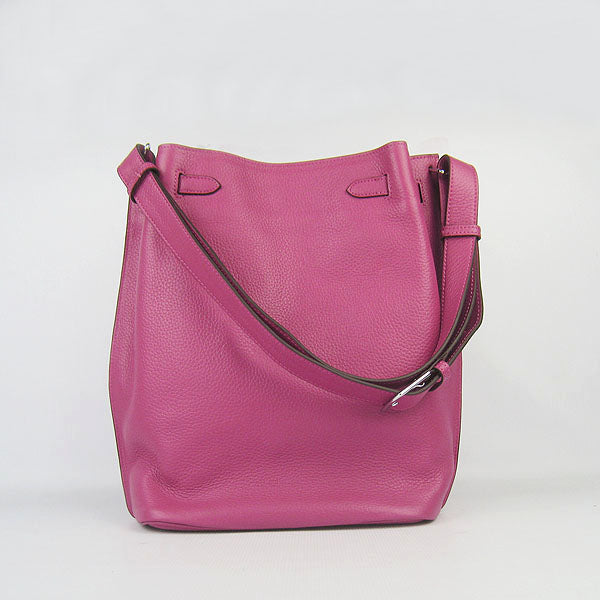 Hermes Nappa Leather Shoulder Bag H2804 peach Silver