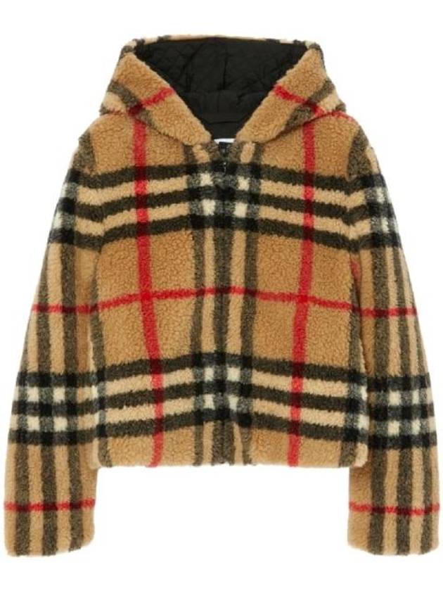 Burberry Check Fleece Zip-Up Hoodie Archive Beige