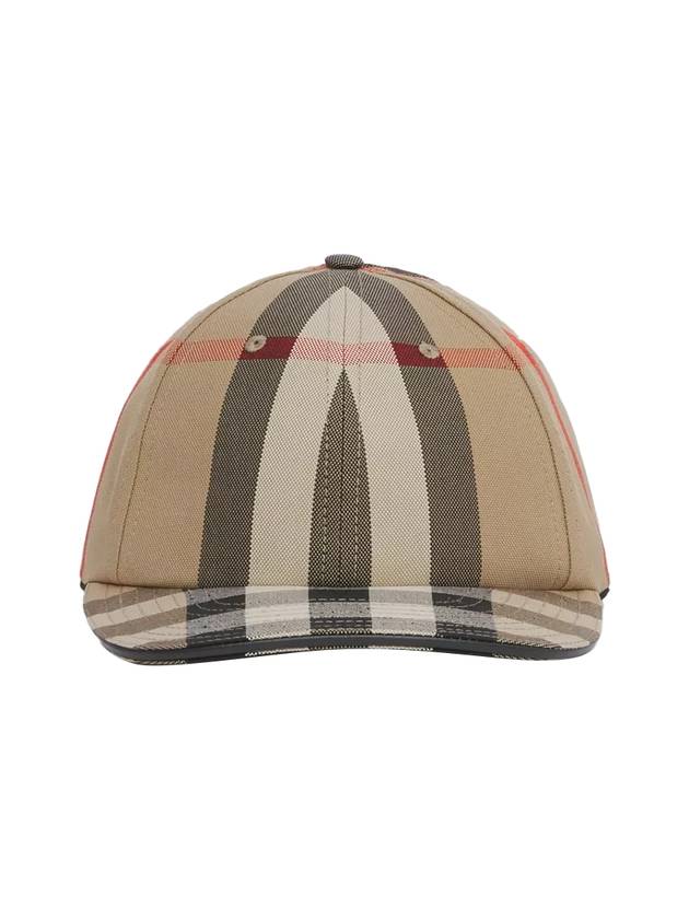 Burberry Detail Check Cotton Logo Ball Cap Beige