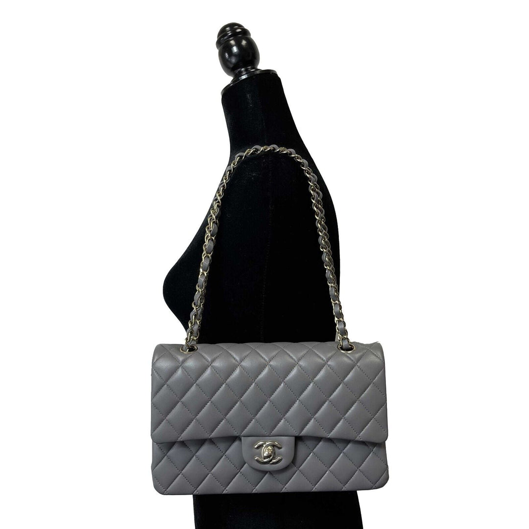 Chanel - NEW 22A Classic Medium Double New Dark Grey CC Shoulder Bag