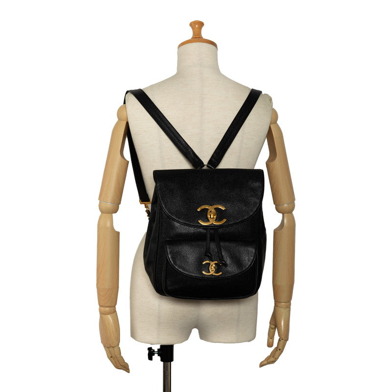Top Quality Chanel Vintage Decacoco Cocomark Rucksack Black Caviar   CHANEL