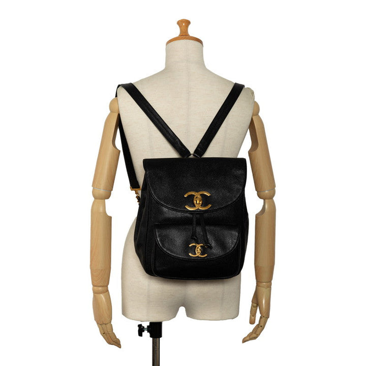 Top Quality Chanel Vintage Decacoco Cocomark Rucksack Black Caviar   CHANEL