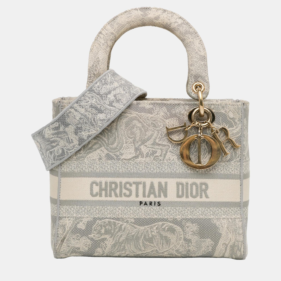 Top quality Dior Grey Medium Toile de Jouy Lady D-Lite