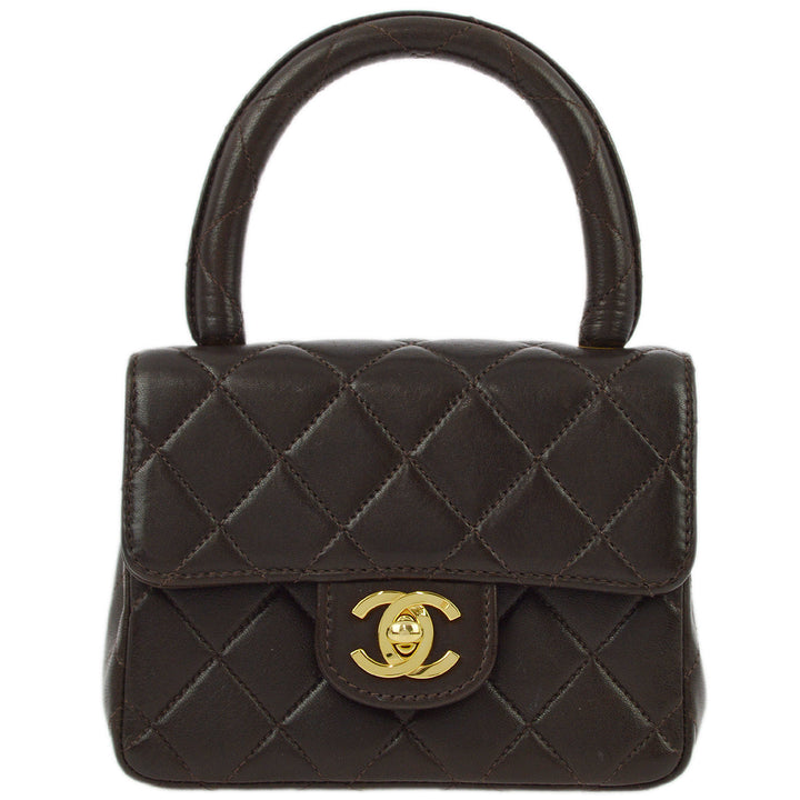 Top Quality Chanel Brown Lambskin Classic Flap Micro Handbag