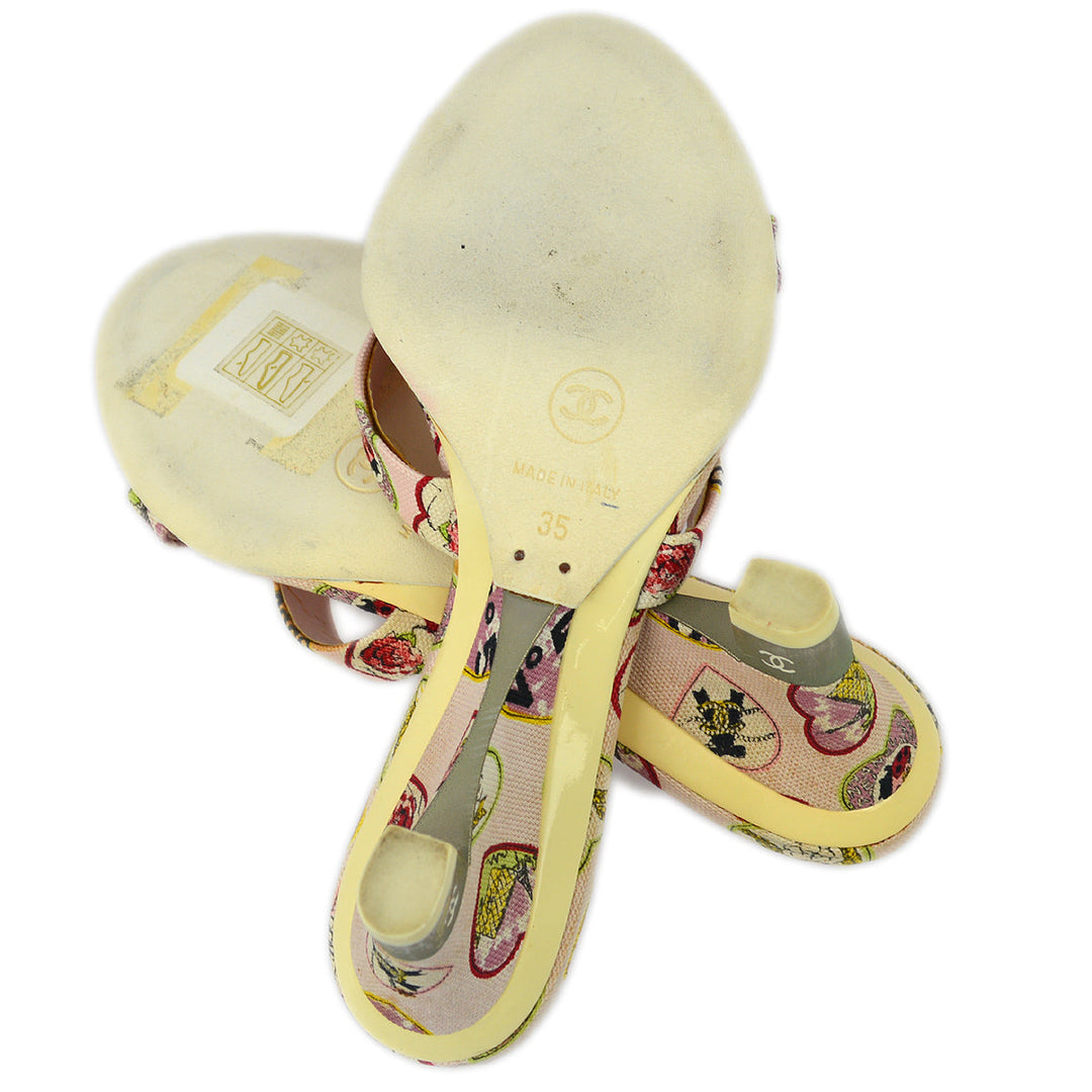 Top Quality Chanel * Pink Valentine Sandals Mules Shoes #35
