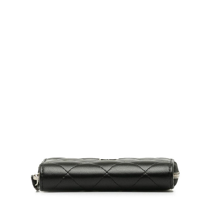 Top Quality Chanel Coco Matrasse Round Fashner Coin Case Black Leather  Chanel