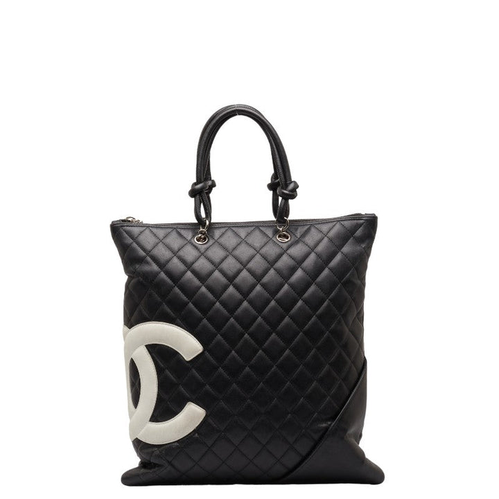 Top Quality Chanel Matras Combo Line Coca-Cola Handbag Tote Bag Black White Leather  CHANEL