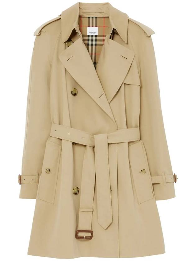 Burberry Short Gabardine Trench Coat Honey