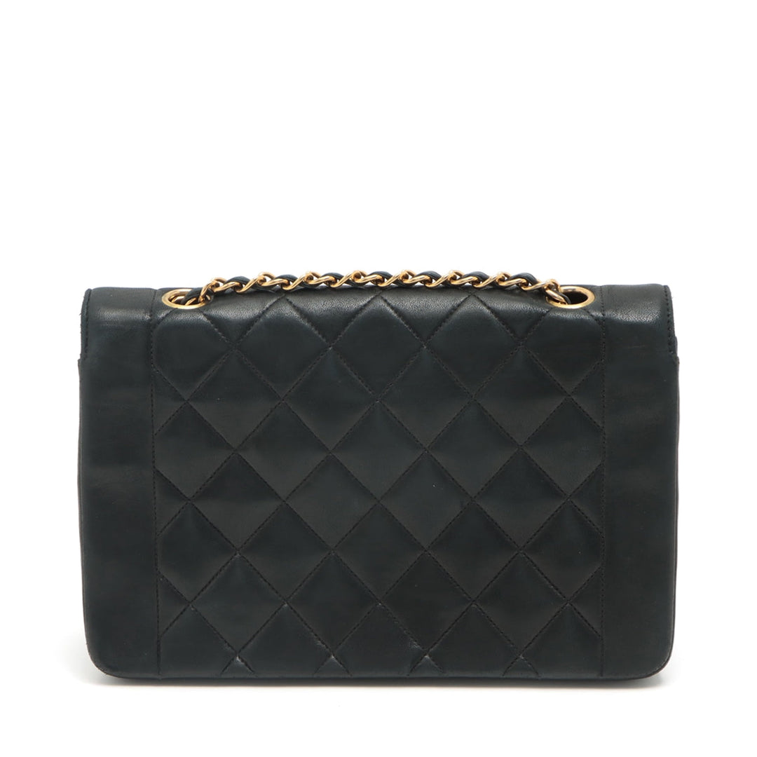 Top Quality Chanel Matrasse  Single Flap Single Chain Bag Diamond Flap Black Gold  2nd