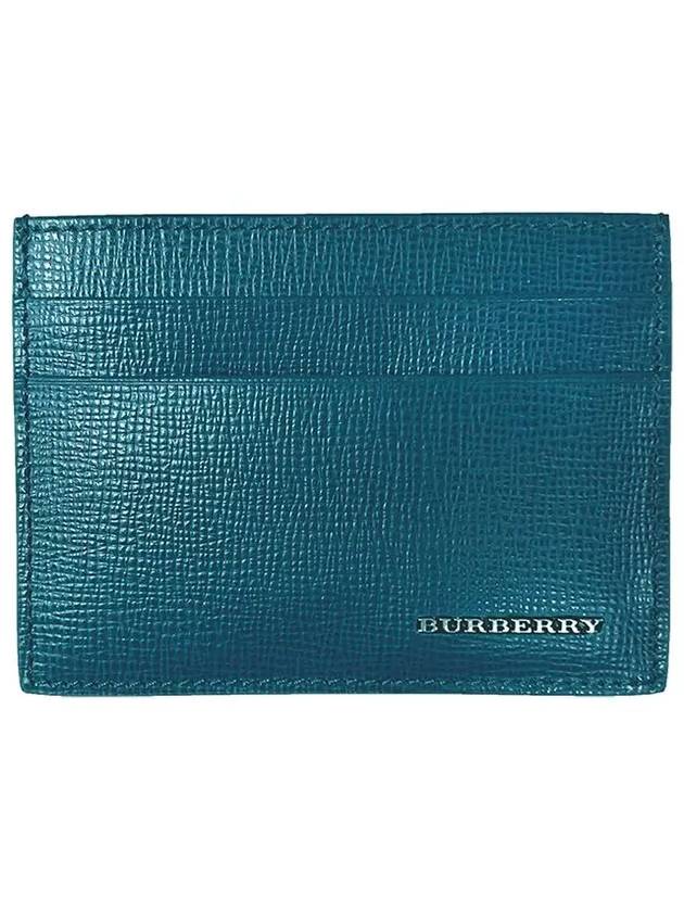 Burberry Sandon Metal Logo Card Wallet Green