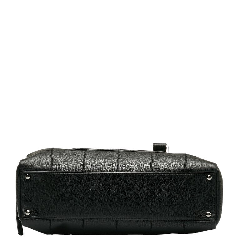 Top Quality Chanel Chocolate Bar Logo Mini Boston Bag Handbag Black Caviar S  CHANEL