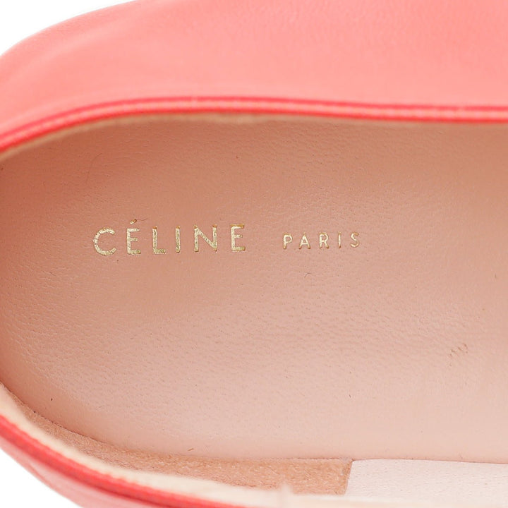 Celine Red Pointed V Neck Flat Ballerina 39