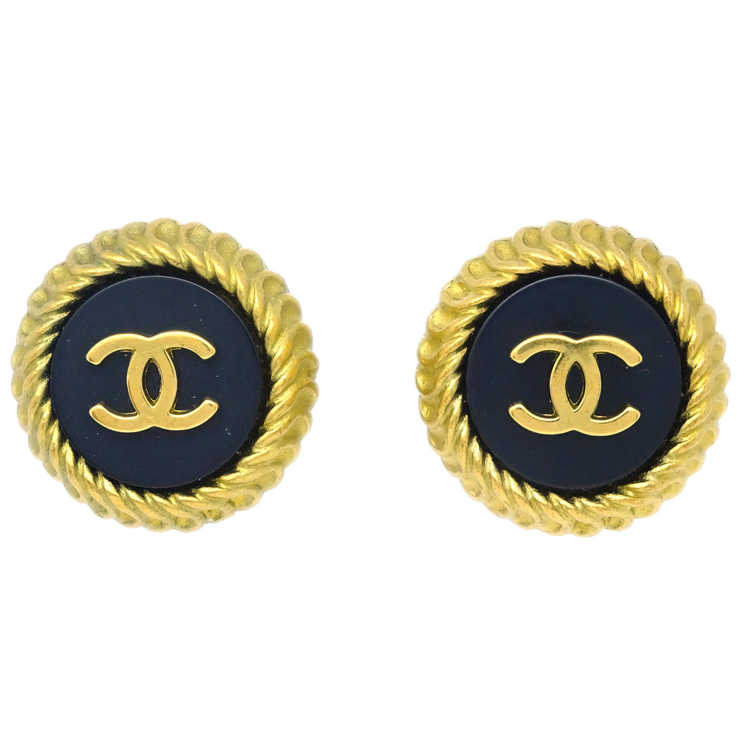 Top Quality Chanel Gold Button Earrings Clip-On 95C