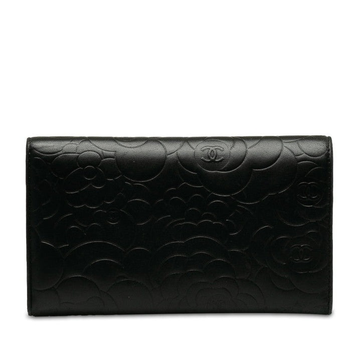 Top Quality Chanel CAMERIA COCOMARK Double Folded Wallet Black   CHANEL