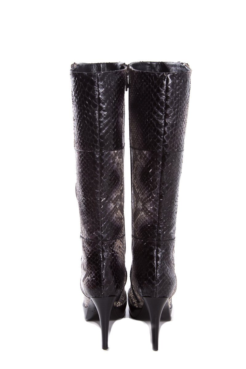 Roberto Botticelli Python Leather Knee-High Boots SZ 36