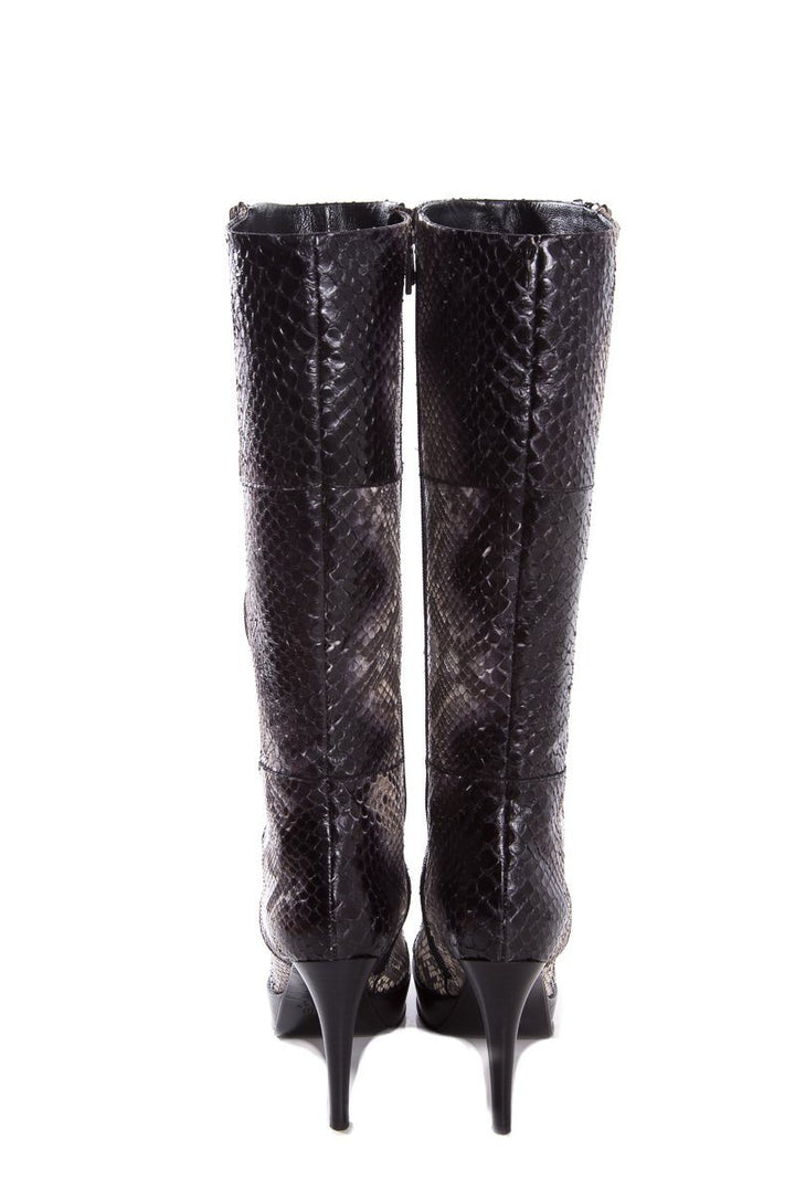 Roberto Botticelli Python Leather Knee-High Boots SZ 36