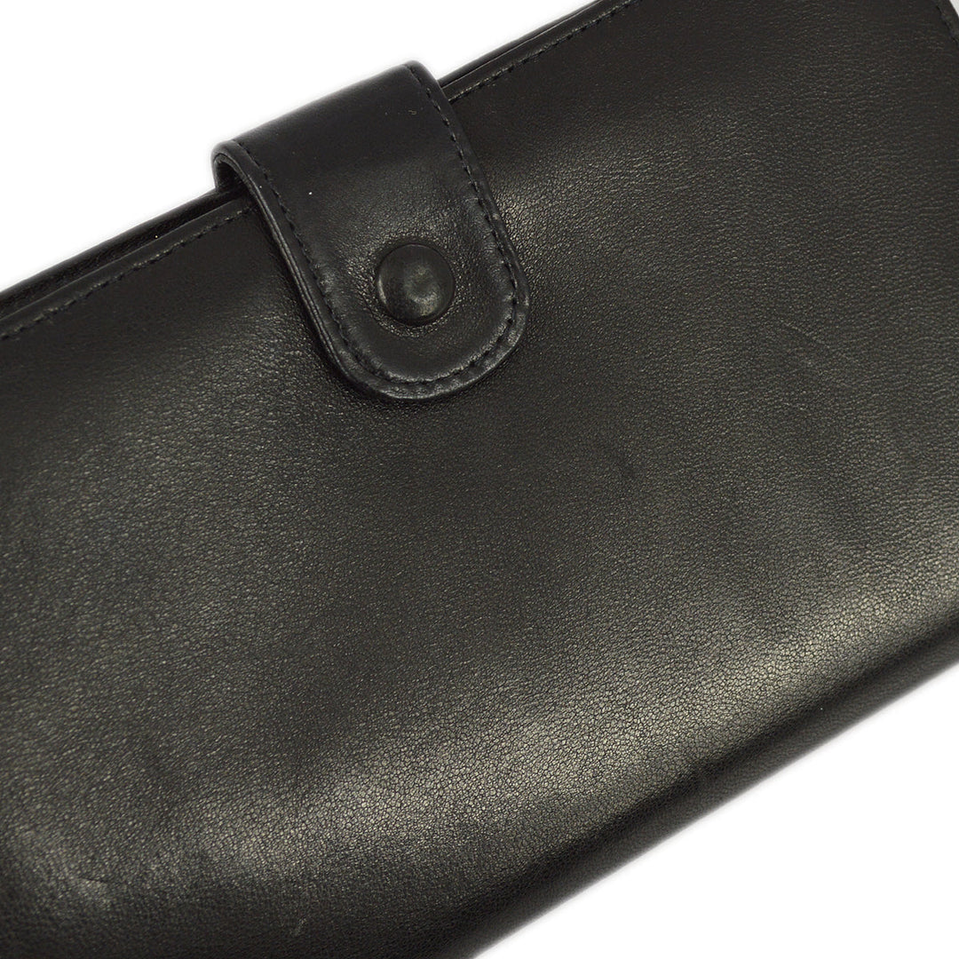 Top Quality Chanel 1991-1994 Black Lambskin Long Wallet Purse