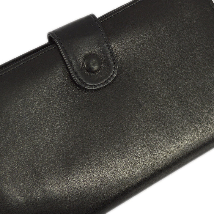 Top Quality Chanel 1991-1994 Black Lambskin Long Wallet Purse