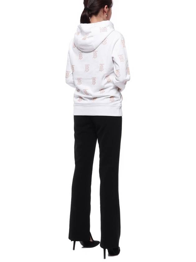 Burberry Cotton Logo Pattern Print Hoodie White